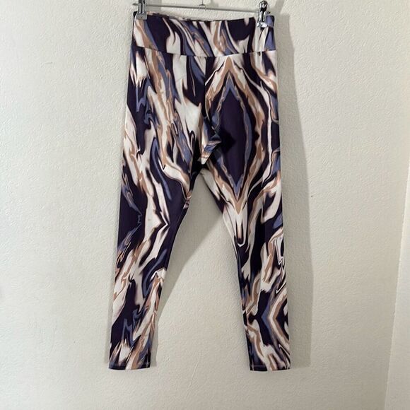 Zara Size 13-14 girls marble Leggings Purple tan and white - Picture 1 of 5